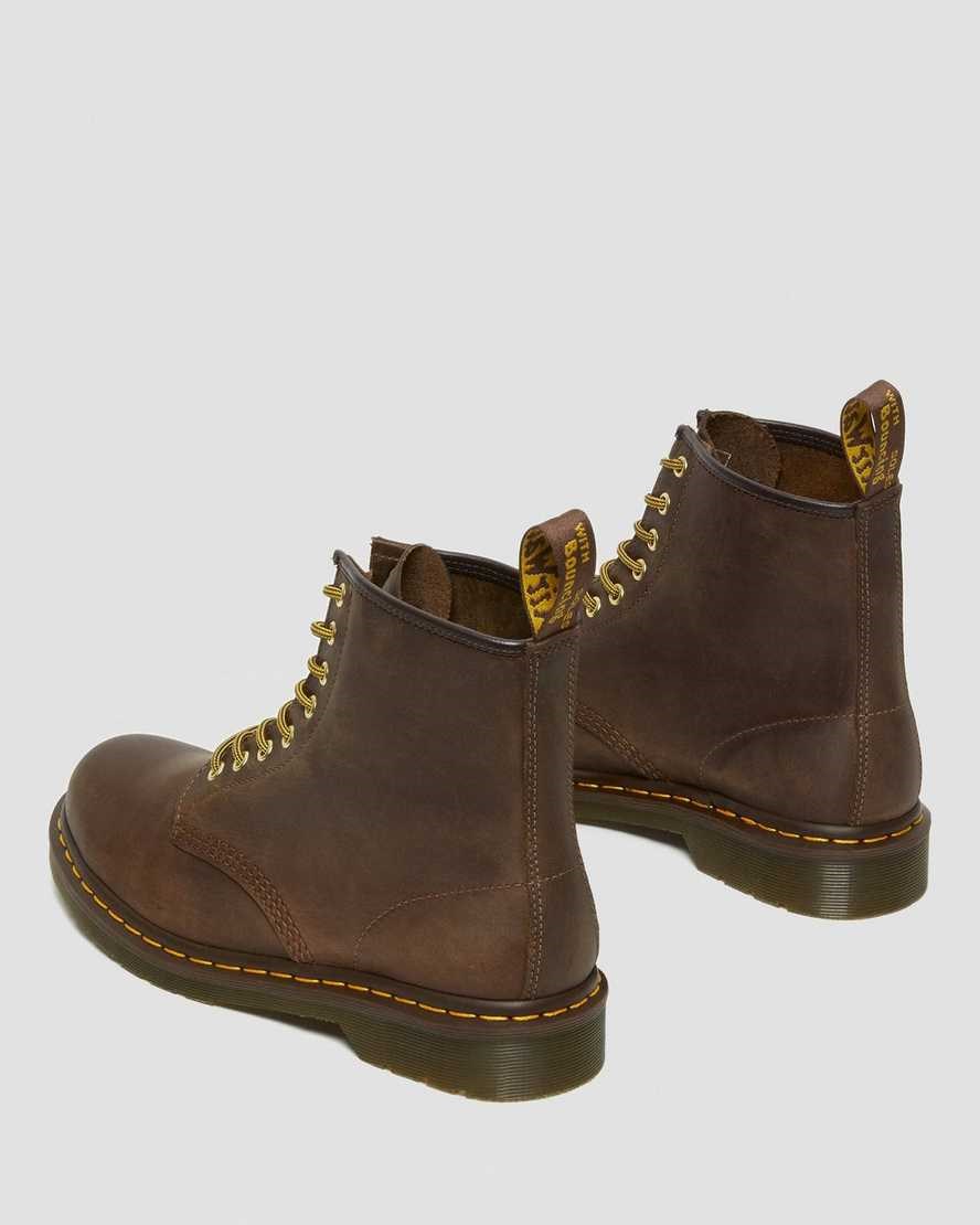 Men's Dr Martens 1460 Crazy Horse Leather Utility Boots Brown Crazy Horse Leather | 563JZHRUP