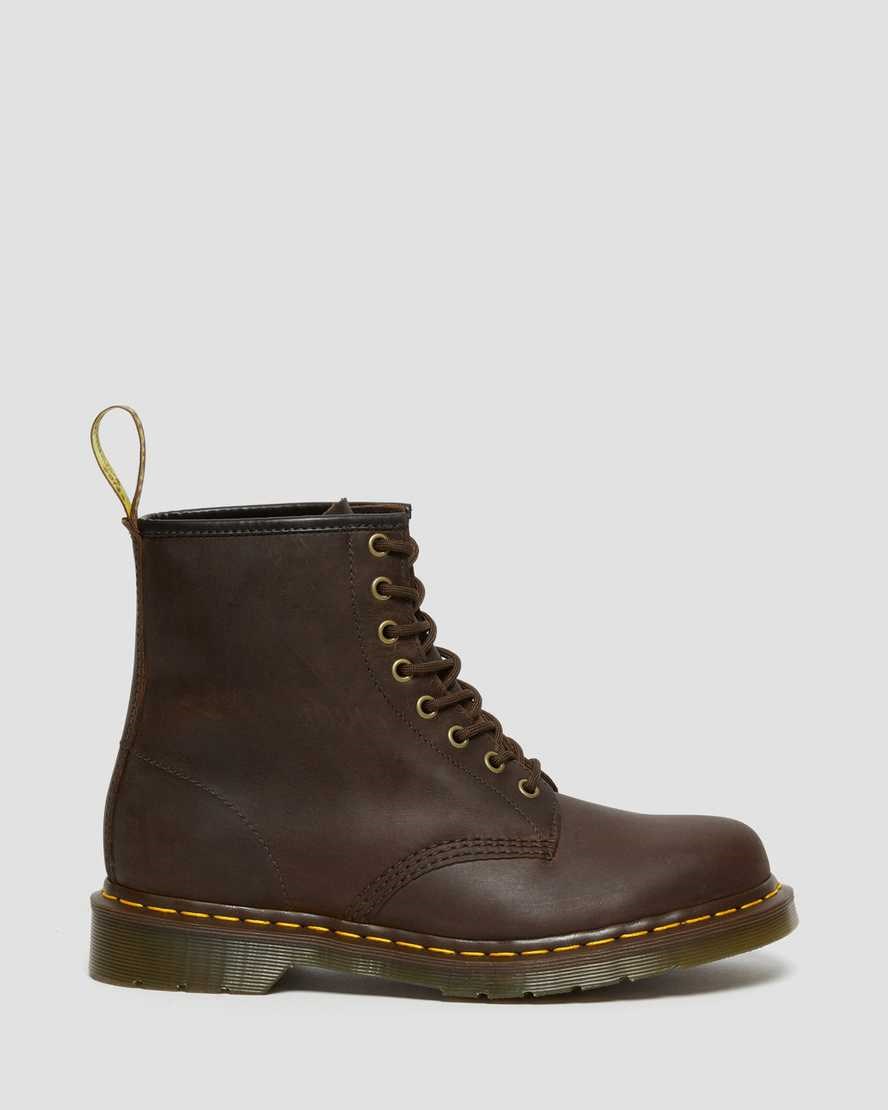 Men's Dr Martens 1460 Crazy Horse Leather Lace Up Boots Brown Crazy Horse Leather | 769MHKJVB