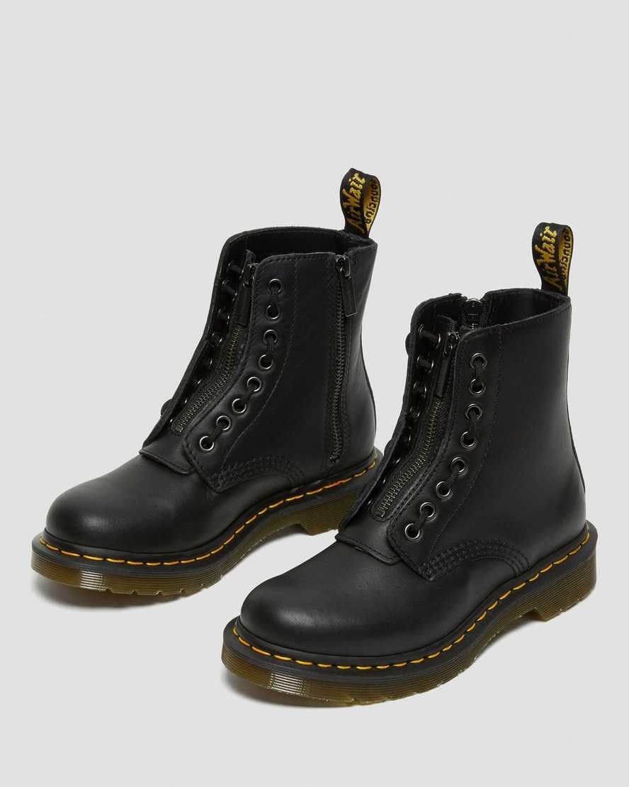 Men's Dr Martens 1460 Pascal Nappa Zip Up Boots Black Nappa | 790NGKLQA