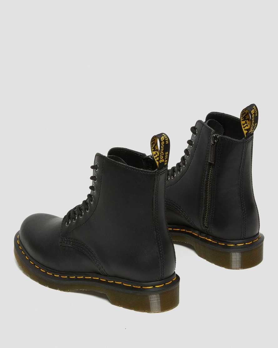 Men's Dr Martens 1460 Pascal Nappa Zip Up Boots Black Nappa | 790NGKLQA