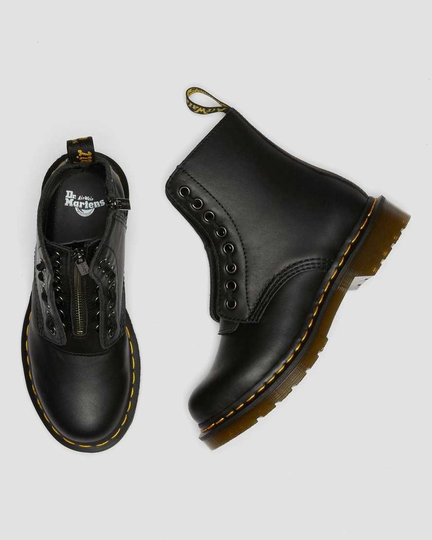 Men's Dr Martens 1460 Pascal Nappa Zip Up Boots Black Nappa | 790NGKLQA