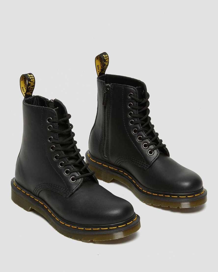 Men's Dr Martens 1460 Pascal Nappa Zip Up Boots Black Nappa | 790NGKLQA