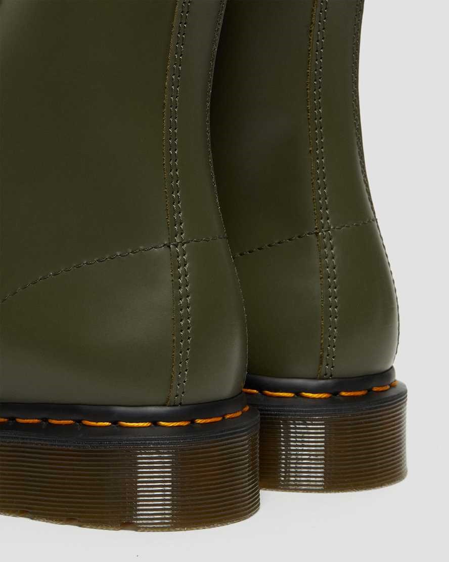 Men's Dr Martens 1460 Pascal Verso Smooth Leather Ankle Boots Green Smooth Leather | 269UJQEZR