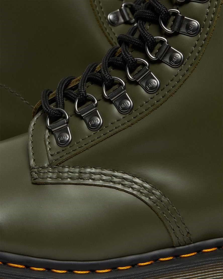 Men's Dr Martens 1460 Pascal Verso Smooth Leather Ankle Boots Green Smooth Leather | 269UJQEZR