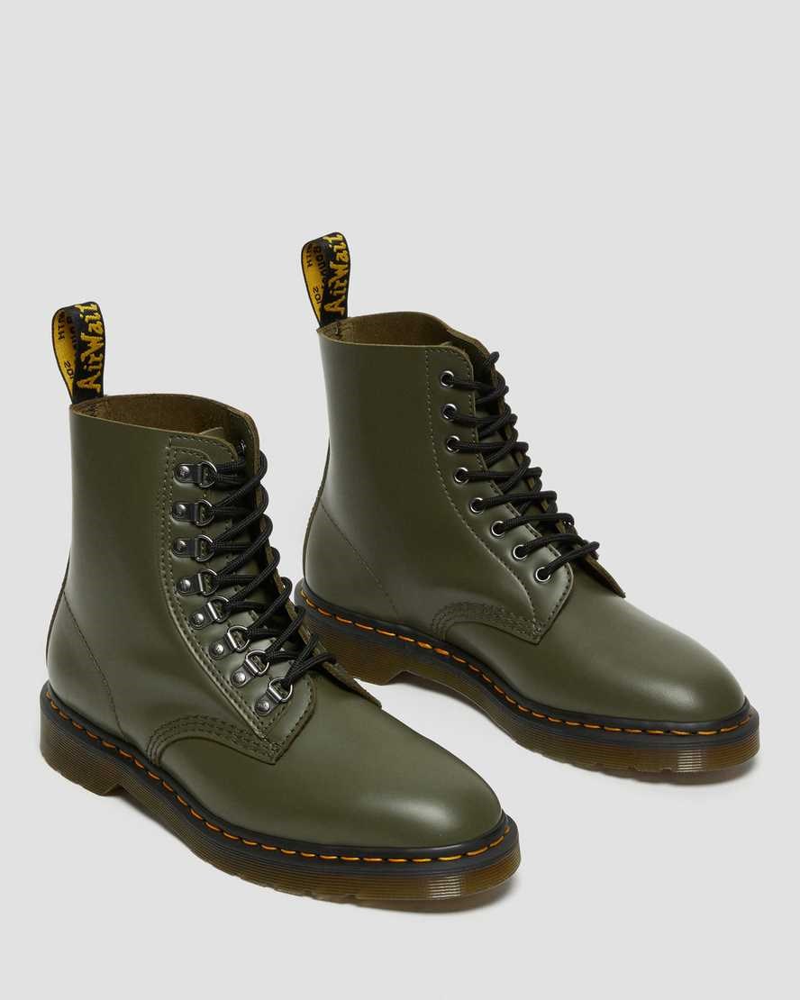 Men's Dr Martens 1460 Pascal Verso Smooth Leather Ankle Boots Green Smooth Leather | 269UJQEZR