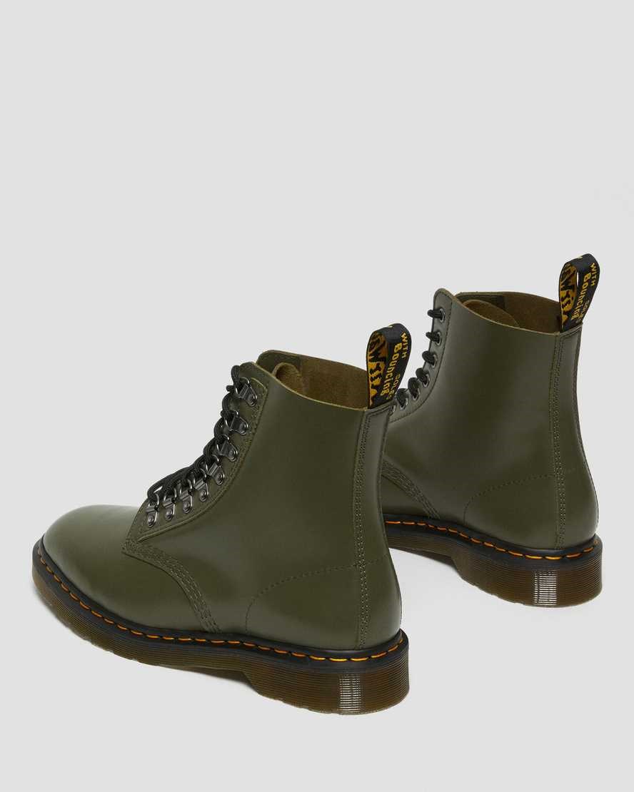 Men's Dr Martens 1460 Pascal Verso Smooth Leather Ankle Boots Green Smooth Leather | 269UJQEZR