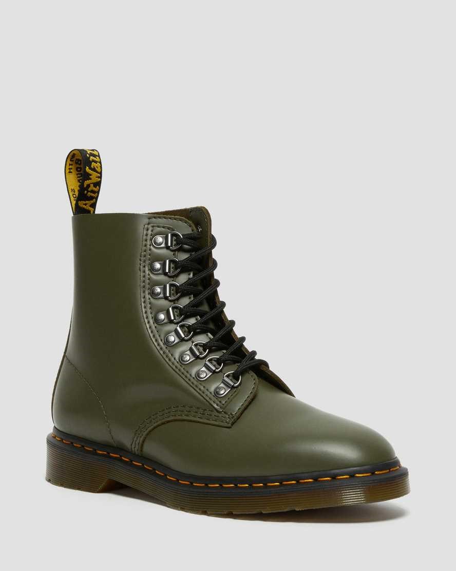 Men\'s Dr Martens 1460 Pascal Verso Smooth Leather Ankle Boots Green Smooth Leather | 269UJQEZR