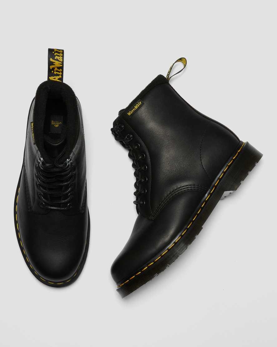 Men's Dr Martens 1460 Pascal Warmwair Leather Ankle Boots Black Valor Wp | 206IURJBX