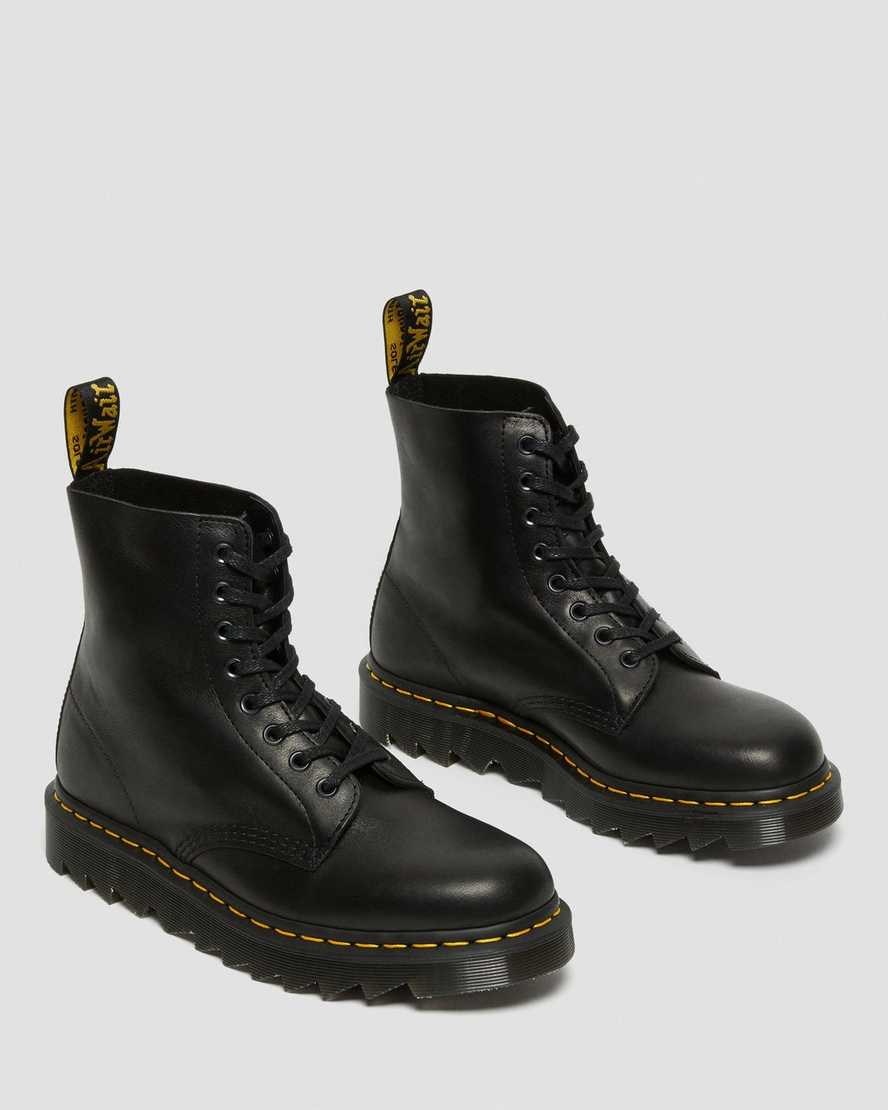 Men's Dr Martens 1460 Pascal Ziggy Leather Lace Up Boots Black Luxor | 837TMSVLE