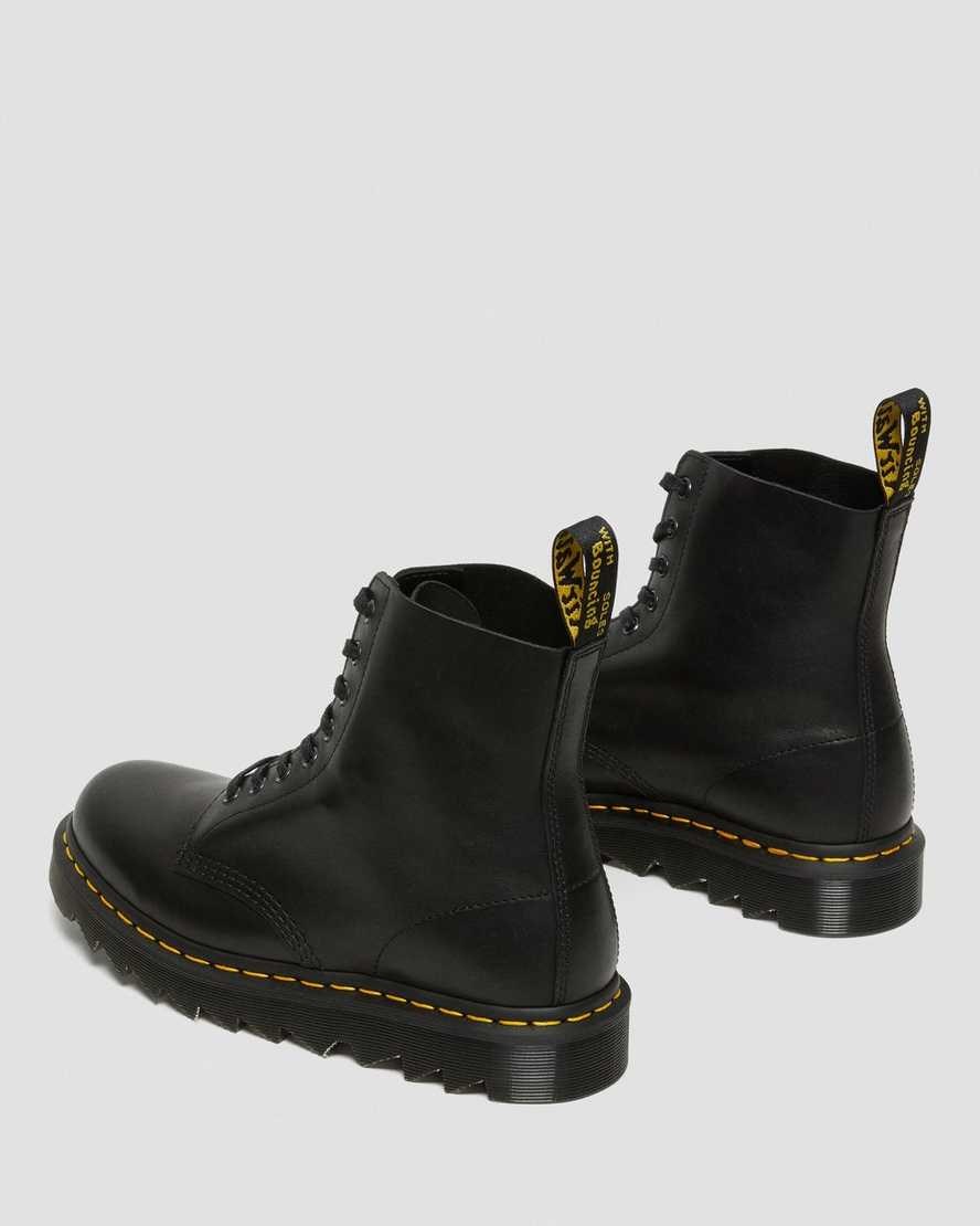 Men's Dr Martens 1460 Pascal Ziggy Leather Lace Up Boots Black Luxor | 837TMSVLE