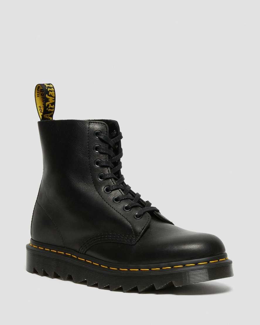 Men's Dr Martens 1460 Pascal Ziggy Leather Lace Up Boots Black Luxor | 837TMSVLE