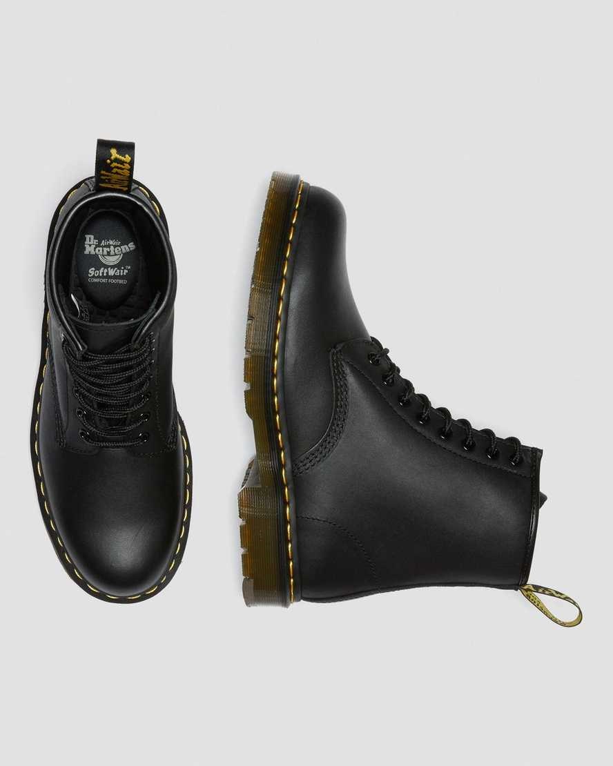 Men's Dr Martens 1460 Slip Resistant Leather Lace Up Boots Black Industrial Full Grain | 436WSRYJT