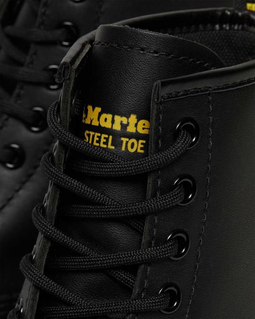 Men's Dr Martens 1460 Slip Resistant Steel Toe Lace Up Boots Black Industrial Full Grain | 314AYBDUQ