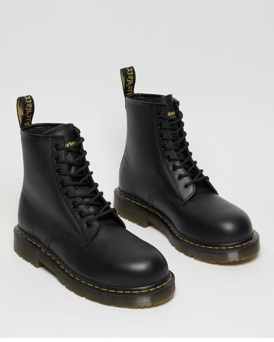 Men's Dr Martens 1460 Slip Resistant Steel Toe Lace Up Boots Black Industrial Full Grain | 314AYBDUQ