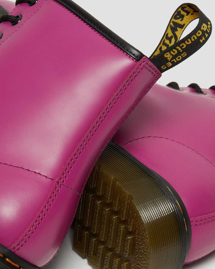 Men's Dr Martens 1460 Smooth Leather Ankle Boots Pink Smooth Leather | 518YBKHMP