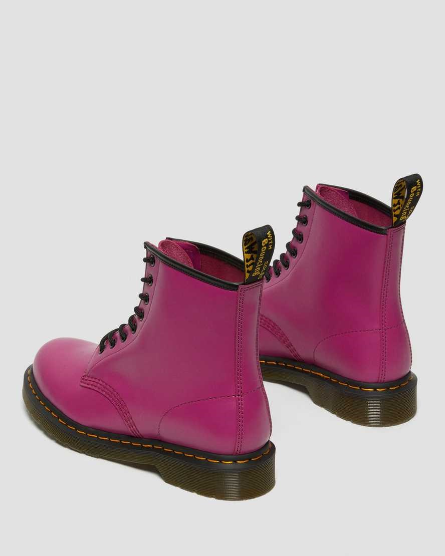 Men's Dr Martens 1460 Smooth Leather Ankle Boots Pink Smooth Leather | 518YBKHMP