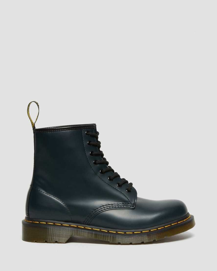 Men's Dr Martens 1460 Smooth Leather Ankle Boots Navy Smooth Leather | 643NJZHVW