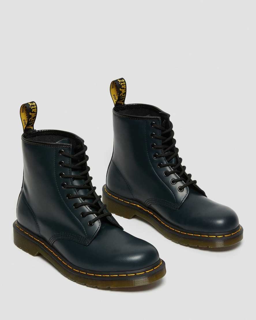 Men's Dr Martens 1460 Smooth Leather Ankle Boots Navy Smooth Leather | 643NJZHVW