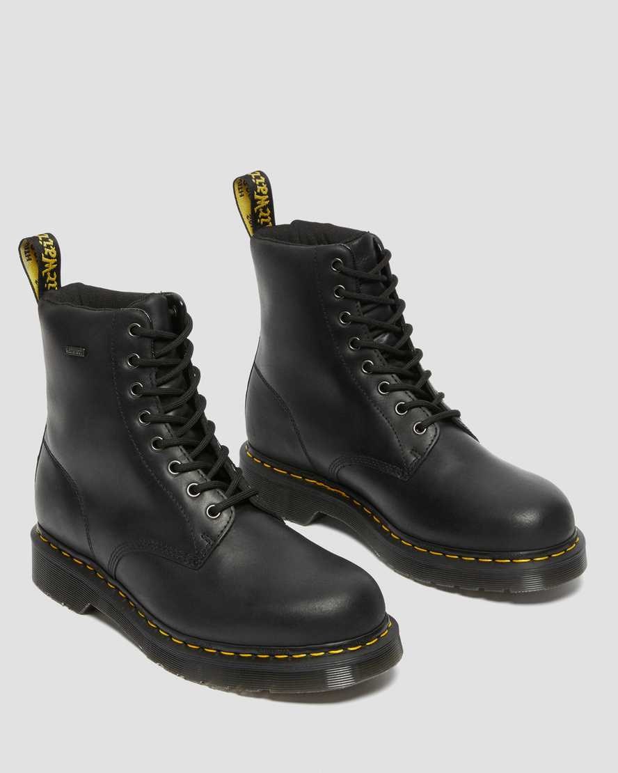 Men's Dr Martens 1460 Waterproof Lace Up Boots Black Republic Wp | 268EZFOHL