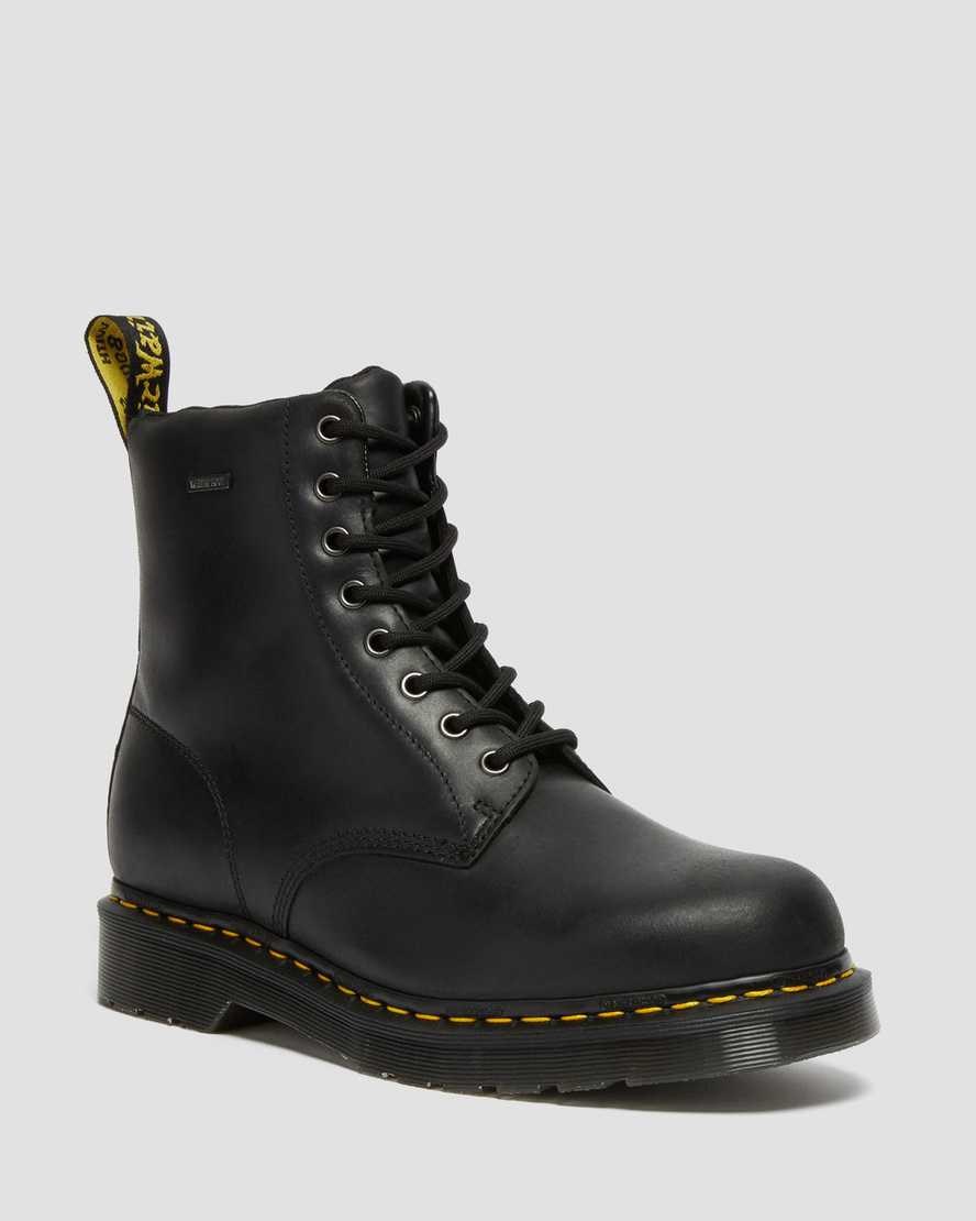 Men\'s Dr Martens 1460 Waterproof Lace Up Boots Black Republic Wp | 268EZFOHL