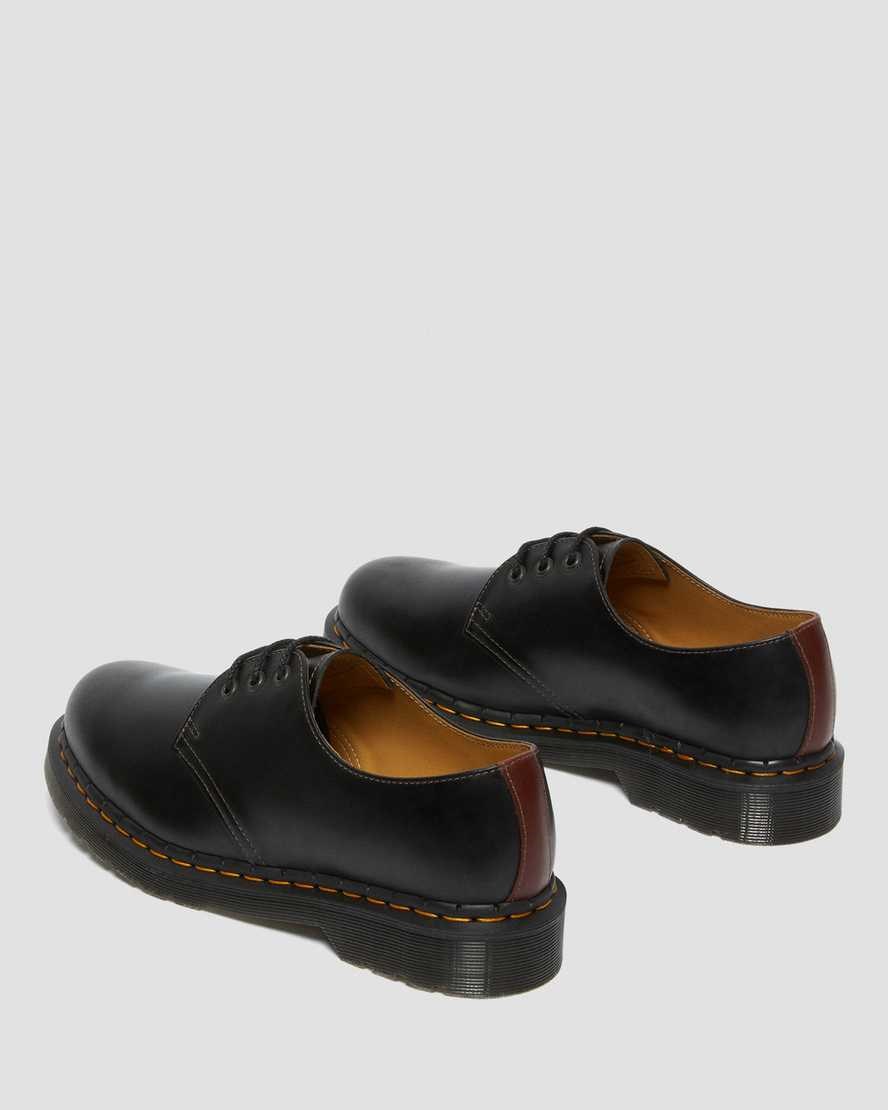 Men's Dr Martens 1461 Abruzzo Leather Oxford Shoes Black Brown | 560JFVTYG