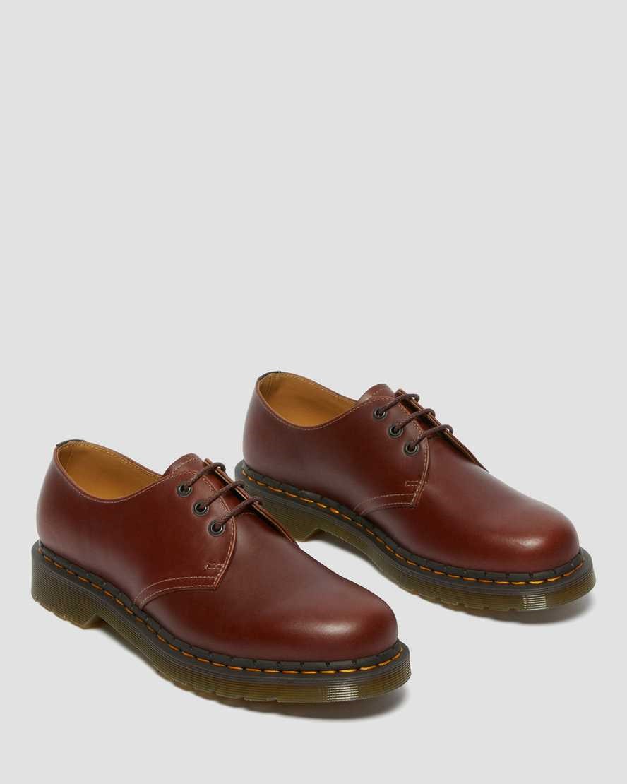 Men's Dr Martens 1461 Abruzzo Leather Oxford Shoes Brown Black | 750NXSKBH