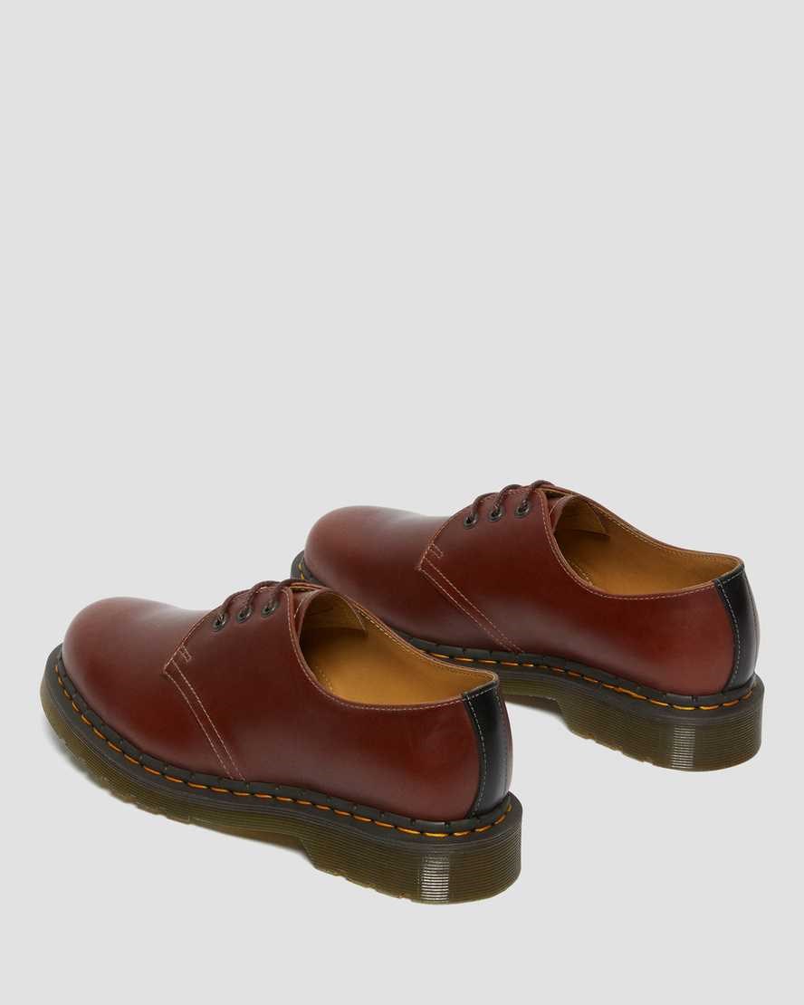 Men's Dr Martens 1461 Abruzzo Leather Oxford Shoes Brown Black | 750NXSKBH