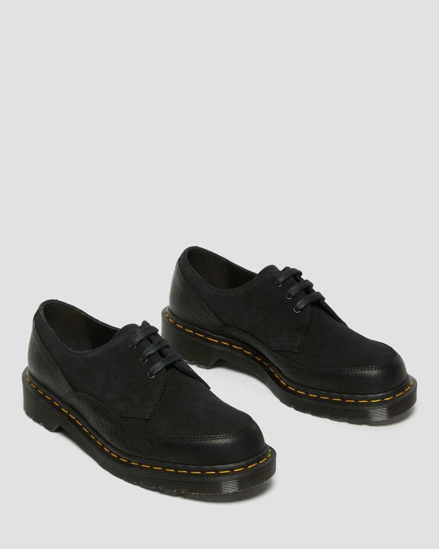 Men's Dr Martens 1461 Guard Made in England Leather Oxford Shoes Black Durango | 064EVNTRH