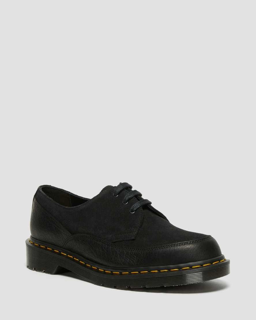 Men's Dr Martens 1461 Guard Made in England Leather Oxford Shoes Black Durango | 064EVNTRH