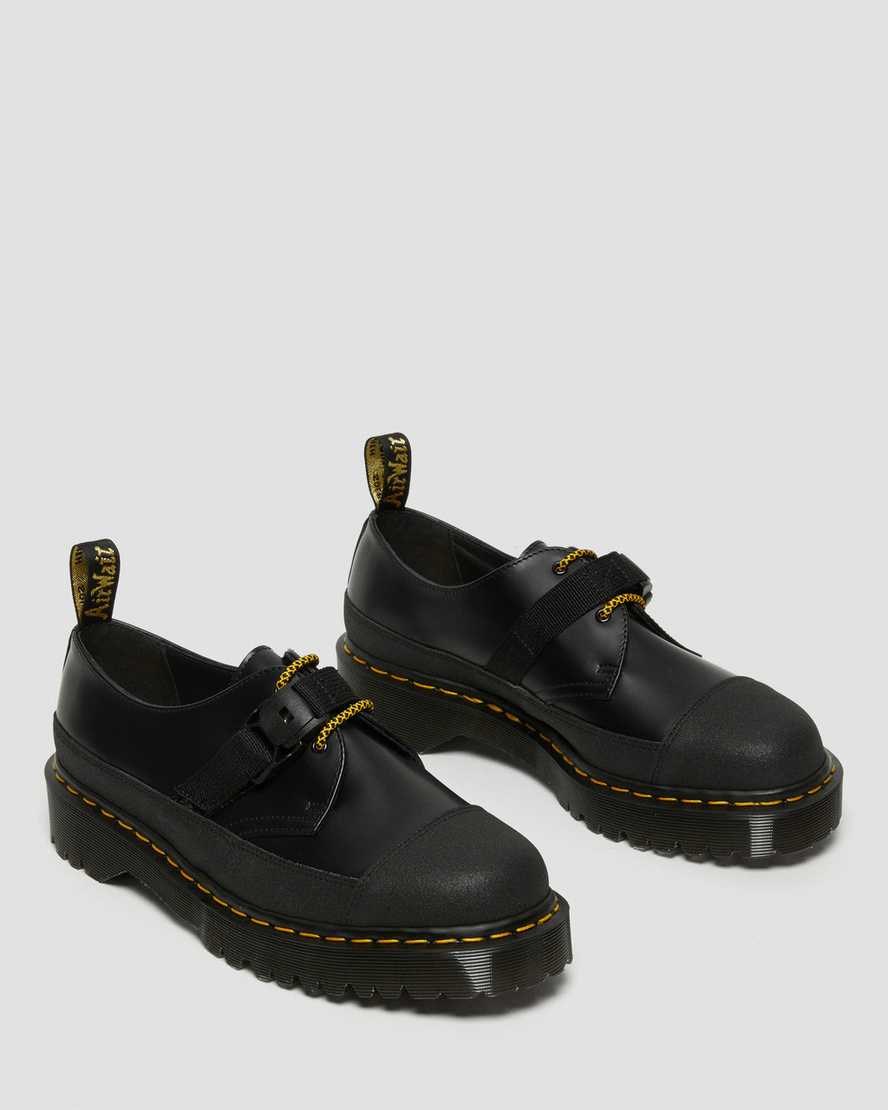 Men's Dr Martens 1461 Made In England Bex Tech Smooth Leather Oxford Shoes Black Smooth | 423TDYROZ