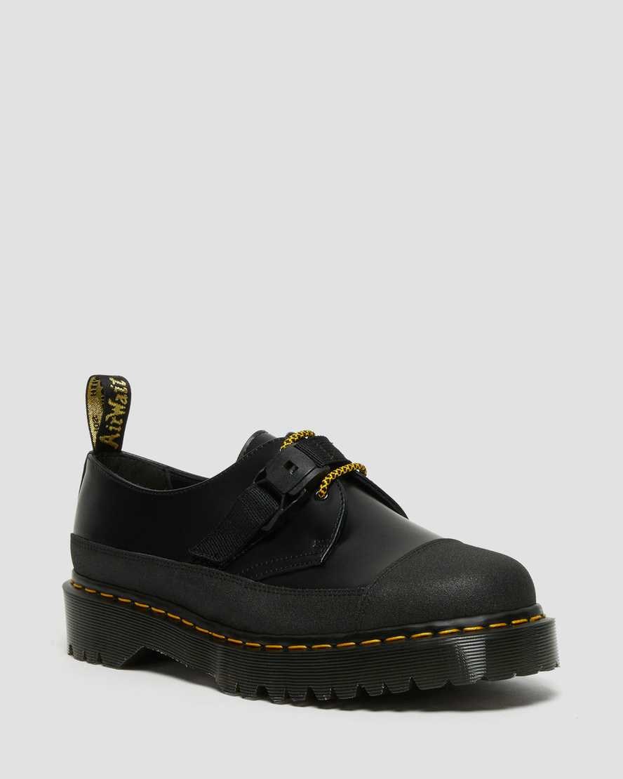 Men\'s Dr Martens 1461 Made In England Bex Tech Smooth Leather Oxford Shoes Black Smooth | 423TDYROZ