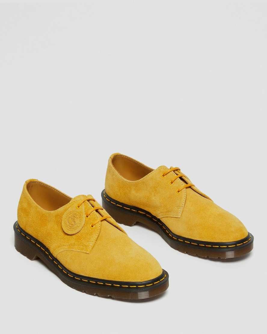 Men's Dr Martens 1461 Made In England Suede Oxford Shoes Yellow Desert Oasis Suede | 024FLNUHR