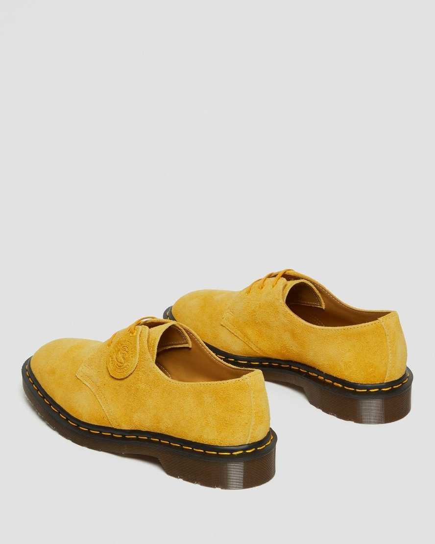 Men's Dr Martens 1461 Made In England Suede Oxford Shoes Yellow Desert Oasis Suede | 024FLNUHR