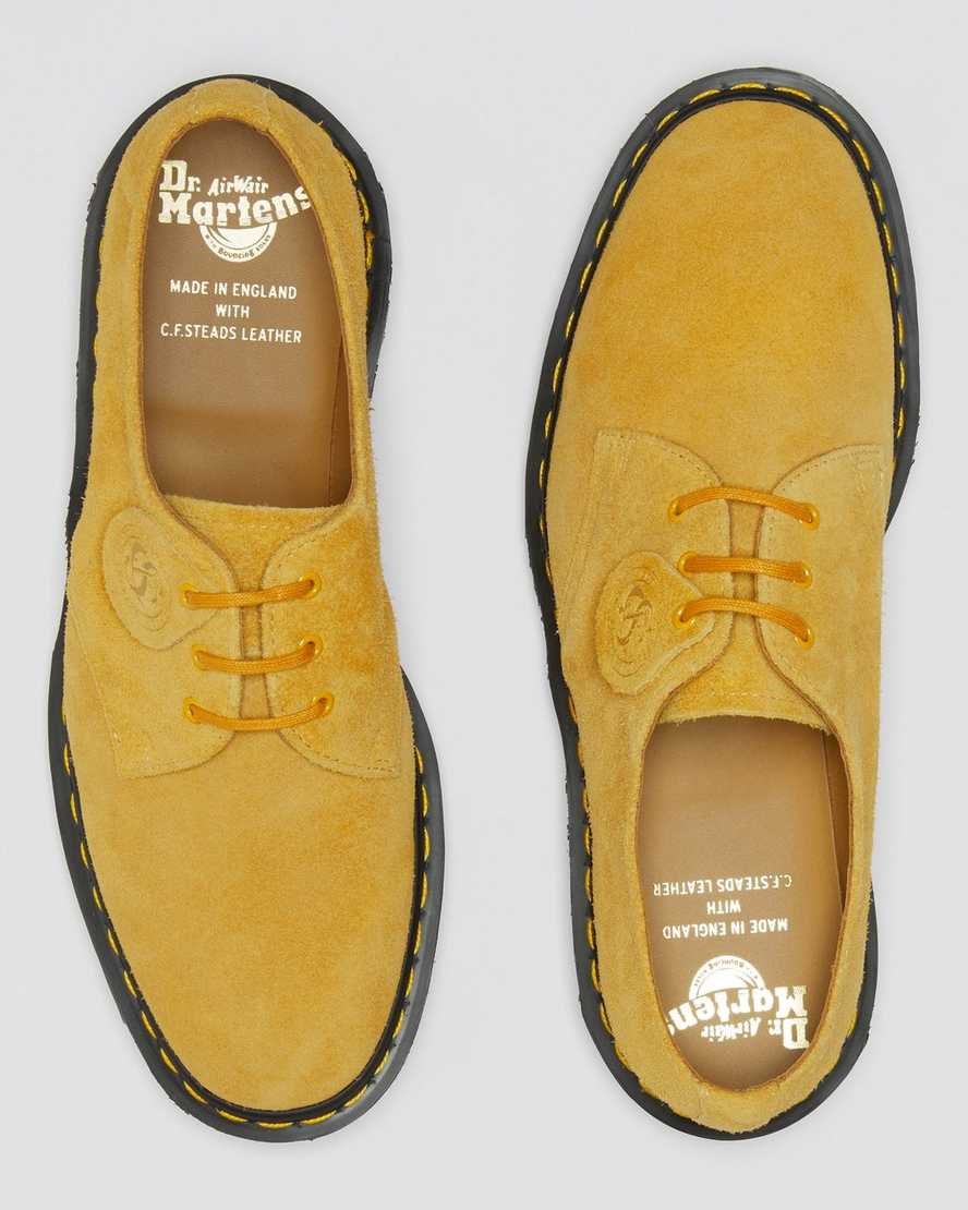 Men's Dr Martens 1461 Made In England Suede Oxford Shoes Yellow Desert Oasis Suede | 024FLNUHR