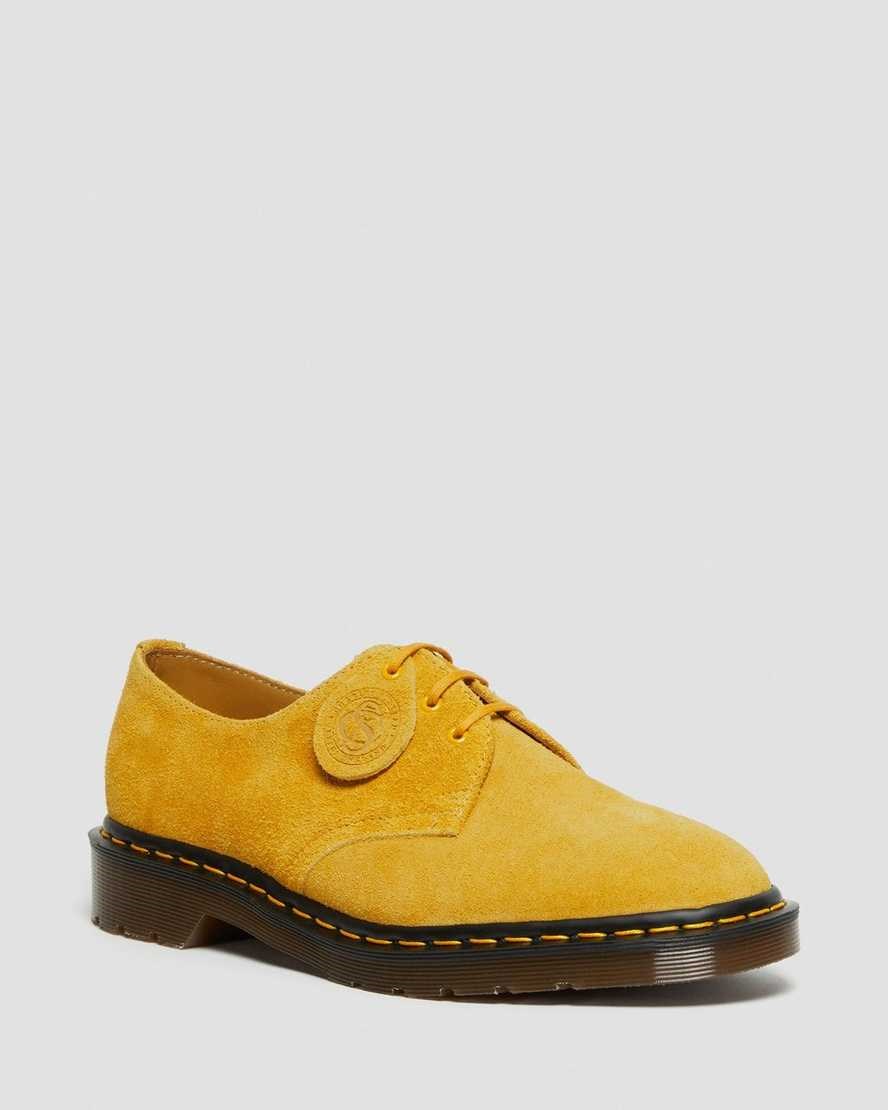 Men\'s Dr Martens 1461 Made In England Suede Oxford Shoes Yellow Desert Oasis Suede | 024FLNUHR