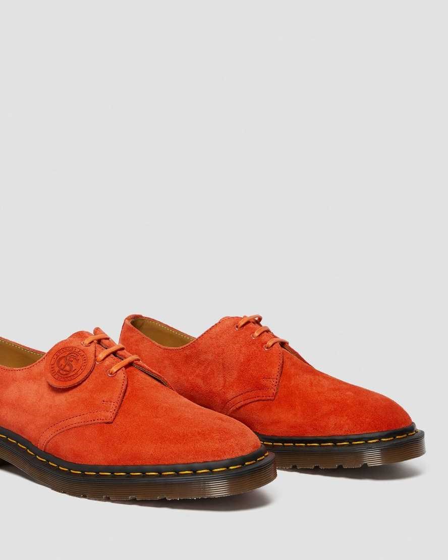 Men's Dr Martens 1461 Made In England Suede Oxford Shoes Red Alert Desert Oasis Suede | 954GVSOZL