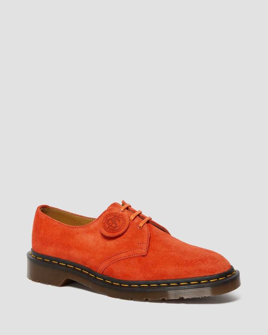 Men\'s Dr Martens 1461 Made In England Suede Oxford Shoes Red Alert Desert Oasis Suede | 954GVSOZL