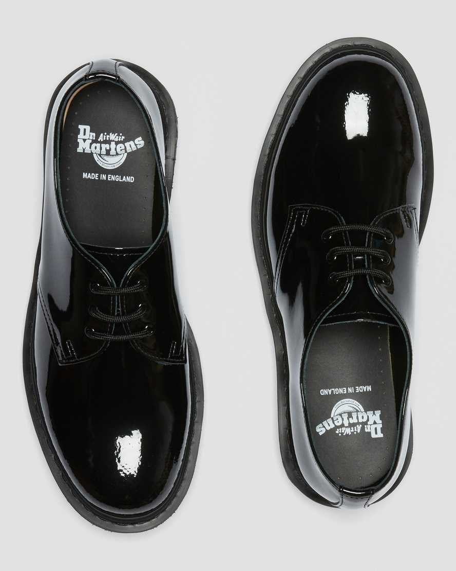 Men's Dr Martens 1461 Made in England Mono Patent Leather Oxford Shoes Black Patent Lamper | 283QHJDUY