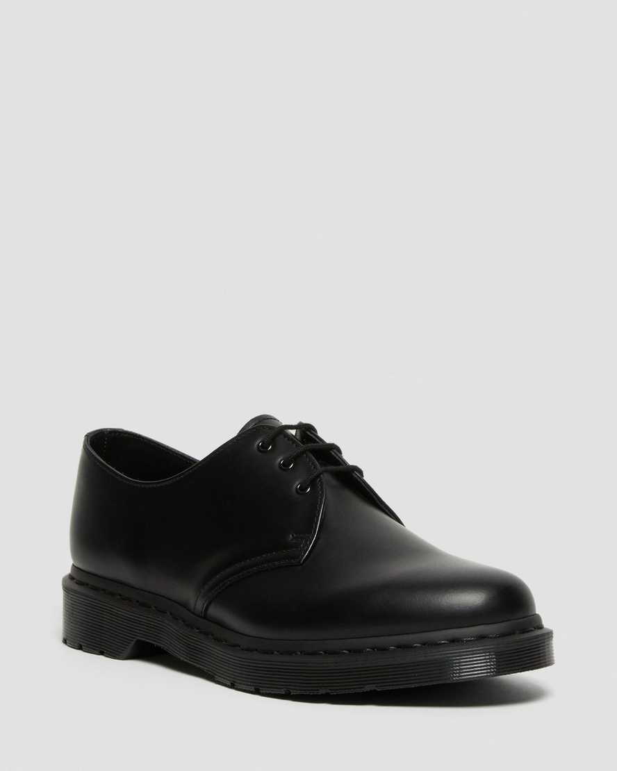 Men\'s Dr Martens 1461 Mono Smooth Leather Oxford Shoes Black Smooth Leather | 906VWONTB