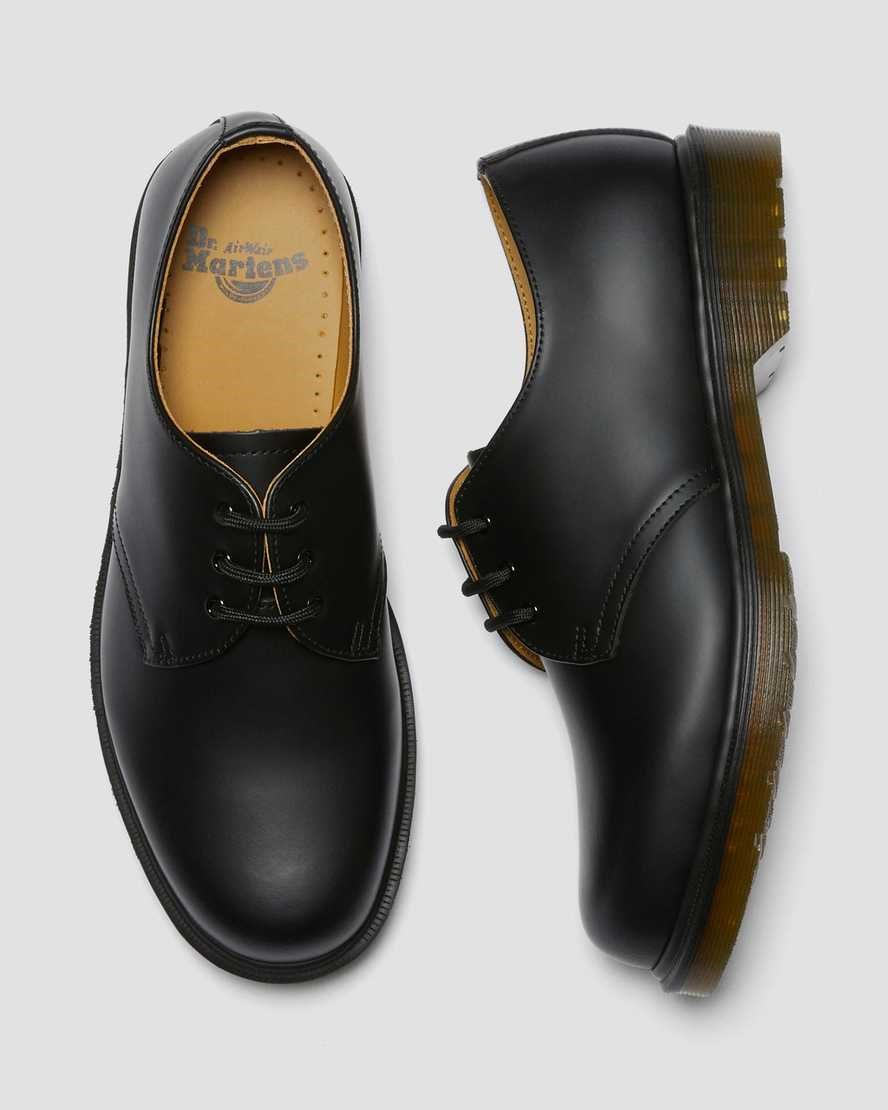 Men's Dr Martens 1461 Plain Welt Smooth Leather Oxford Shoes Black Smooth Leather | 925GREBSZ