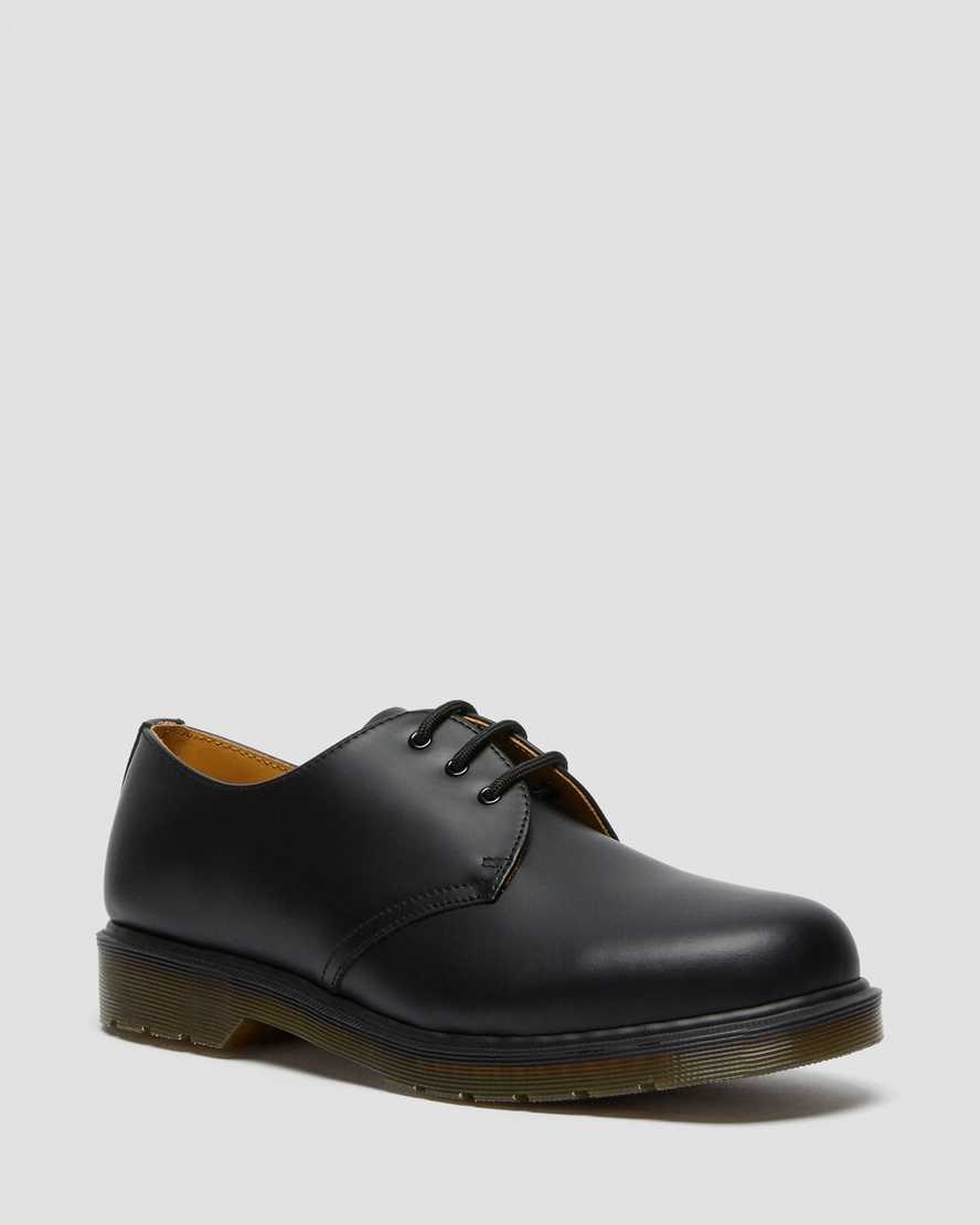 Men\'s Dr Martens 1461 Plain Welt Smooth Leather Oxford Shoes Black Smooth Leather | 925GREBSZ