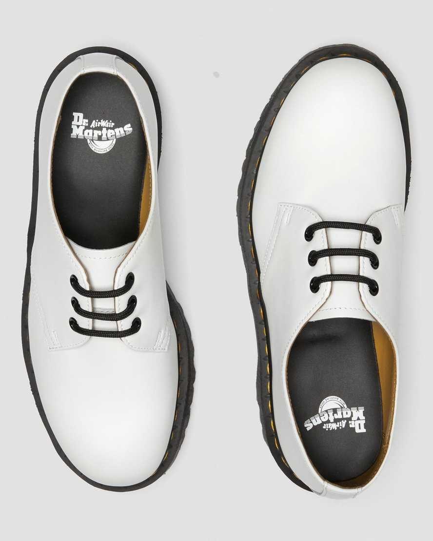 Men's Dr Martens 1461 Smooth Leather Oxford Shoes White Polished Smooth | 034HUXJRT