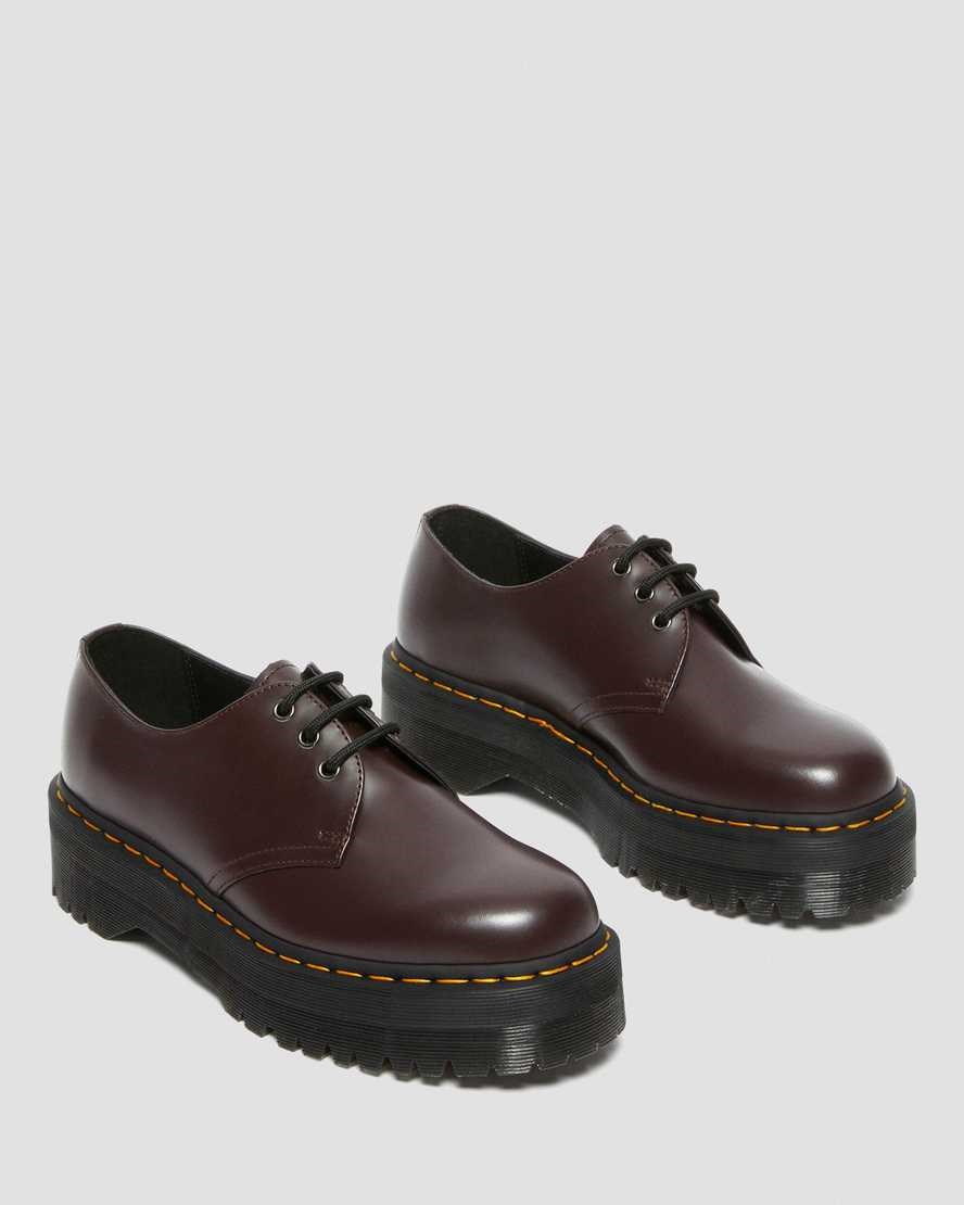 Men's Dr Martens 1461 Smooth Leather Oxford Shoes Burgundy Smooth Leather | 159DFSQMT