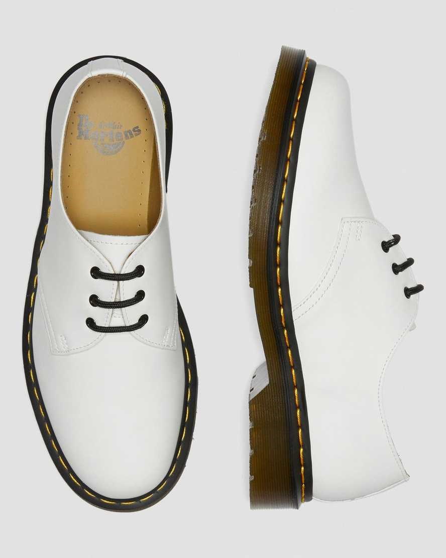 Men's Dr Martens 1461 Smooth Leather Oxford Shoes White Smooth Leather | 401GNVPKB