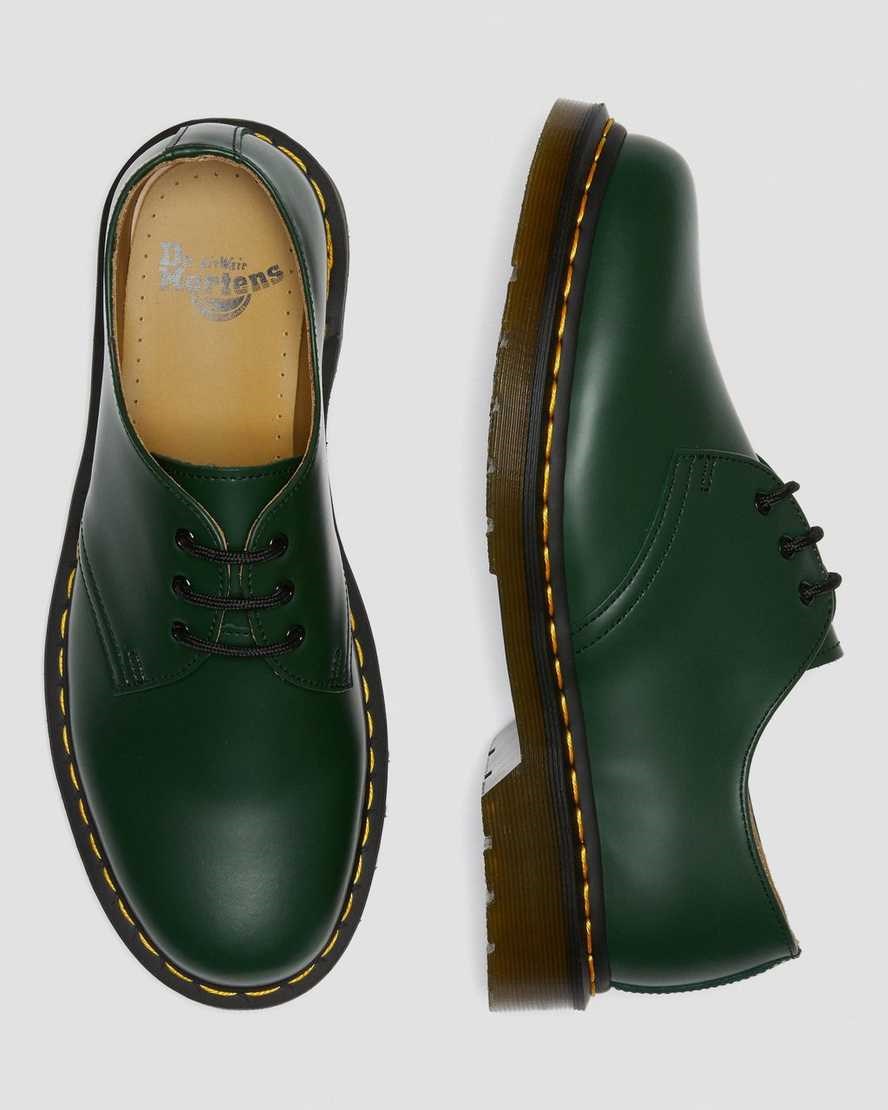 Men's Dr Martens 1461 Smooth Leather Oxford Shoes Green Smooth Leather | 452FMEIWK