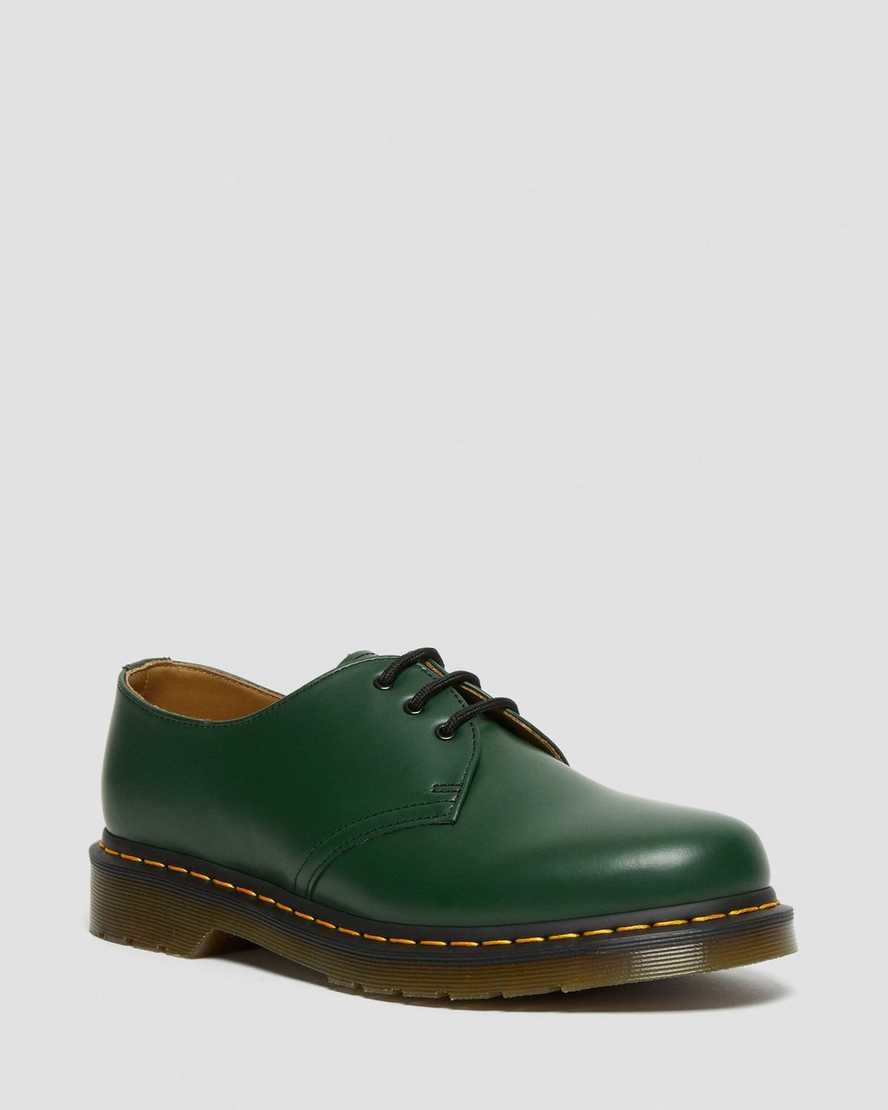 Men's Dr Martens 1461 Smooth Leather Oxford Shoes Green Smooth Leather | 452FMEIWK