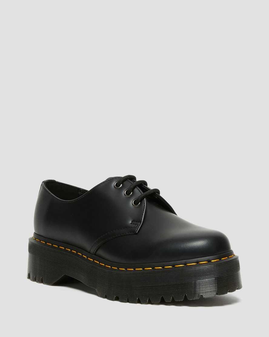 Men's Dr Martens 1461 Smooth Leather Oxford Shoes Black Polished Smooth | 812AOCHNT