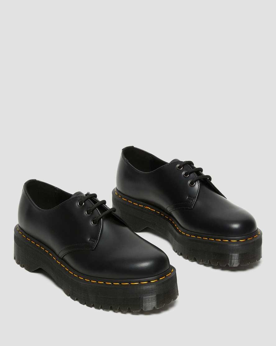 Men's Dr Martens 1461 Smooth Leather Oxford Shoes Black Polished Smooth | 812AOCHNT