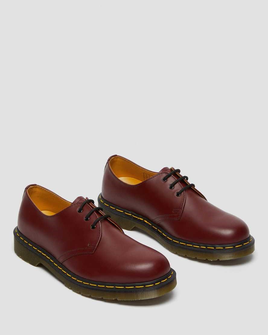 Men's Dr Martens 1461 Smooth Leather Oxford Shoes Cherry Red Smooth Leather | 983FJTEIN