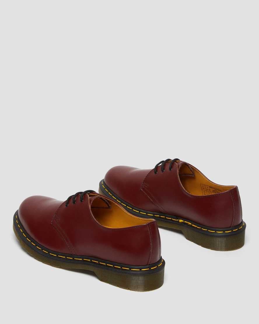 Men's Dr Martens 1461 Smooth Leather Oxford Shoes Cherry Red Smooth Leather | 983FJTEIN